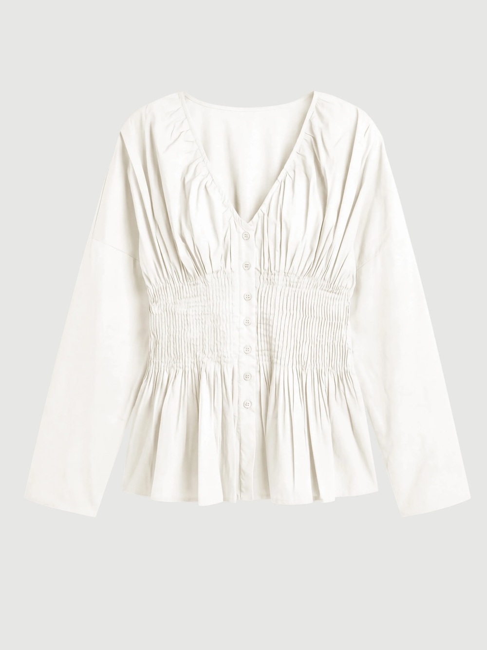 Modern Citizen Hiroko Pleated Sculpted Blouse - White / M